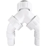 Xavax sifonová rozdvojka 1" na 2x 3/4", pro 2 odtokové hadice k 1 sifonu, zpětný ventil, těsnění