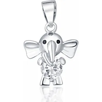 Přívěsek Stříbrný přívěsek slon se zirkonem