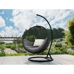 Závěsné křeslo Drinoz, Barva: korpus: černá + tmavě šedá / polštář: šedá + béžová MIRJAN 5903211375088