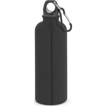 Láhev KELCE. Jednostěnná nerezová láhev s karabinou 550 ml - Černá