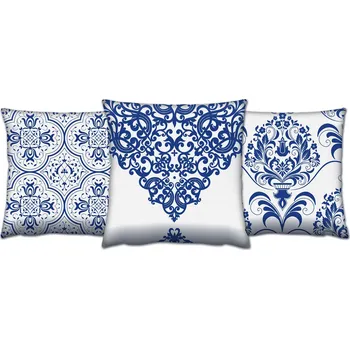 Povlak na polštářek ASIR Dekorační polštářky MODRÝ FOLKLOR 43 x 43 cm bavlna/polyester