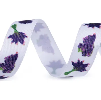 Stuha Stuha květy šíře 25 mm, velké, 5 bílá levandule