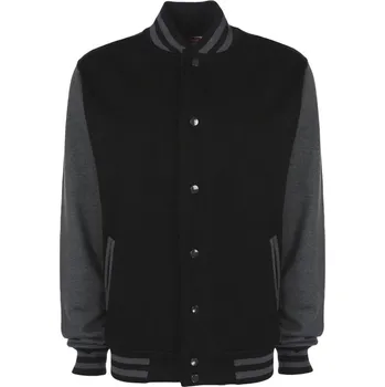 Pánská casual bunda Bunda FDM Varsity Baseball - černá-šedá, XS