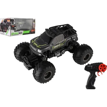 Hračka Teddies Auto RC pick up Off road terénní plast 23cm 2,4GHZ na baterie se světlem šedé v krab. 30x15x19cm