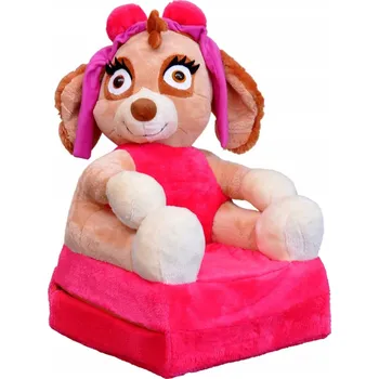 dětské křeslo Dětské plyšové rozkládací křesílko PEJSEK - růžové