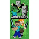 Dětská plážová osuška MINECRAFT LETS SURVIVE, zelená, froté, 70x140cm
