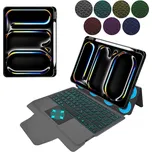 Techsuit - KeyTab Pro + ochrana displeje (s RGB bezdrátovou klávesnicí / držákem stylusového pera) - iPad Pro 11 (2025) - černá barva