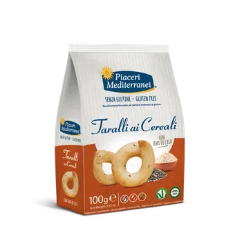 Slaná pochutina Piaceri Mediterranei bezlepkové KŘUPAVÉ TARALLI S CHIA SEMÍNKY (100g)