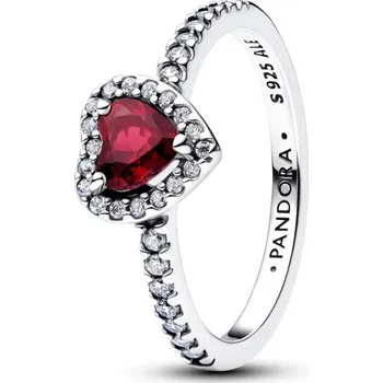 Prsten PANDORA Prsten Vyvýšené fuchsiové růžové srdce 48