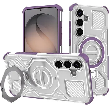 Pouzdro na mobilní telefon Techsuit - Carbon Shield PRO - Samsung Galaxy S26 - Fialová transparentní