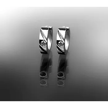 Náušnice Ocelové kruhové náušnice se zirkony 1,6 cm, č. 1576