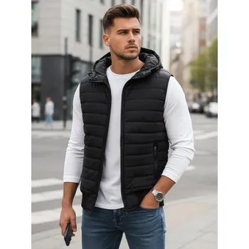 Pánská vesta Černá vesta s kapucí TX4235 Velikost: M