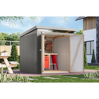 Zahradní domek plechový domek KARIBU IRIDIUM 2 (48398) šedý LG4804 Varianta: plechový domek KARIBU IRIDIUM 2 (48398) šedý LG4804