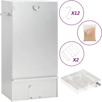 Zahradní gril Grilovací trouba / udírna s generátorem kouře pozinkovaná ocel 3200765