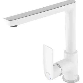 Vodovodní baterie Dřezová baterie MIXXUS PREMIUM ALEX 018 (NUT) WHITE-CHROME, bílý-chrom | ALEX 018 (NUT) WHITE-CHROME