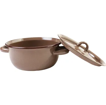 Nádobí OLYMP Olymp, Hrnec s poklicí 16 cm, 1,5 l (výška 8,2 cm), hnědý granit (12)