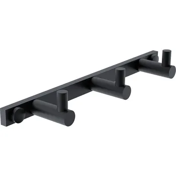 Držák na ručník Černý trojháček s jednoduchými háčky NIMCO BORMO ČERNÁ BRC 11103-90 Nimco