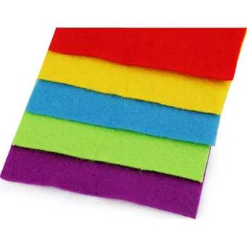 Jehla na filcování Barevná sada dekorativních filců / plstí 10x45 cm, velké, mix č. 9