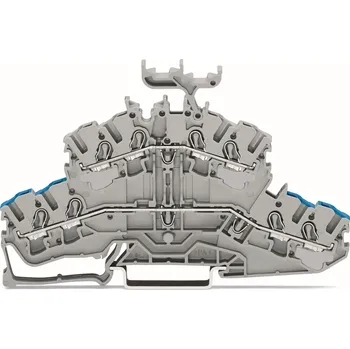 Rozvaděč WAGO Svorka 2002-2432 4vodičová dvojúrovňová průchozí, šedá 2002-2432