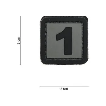 Nášivka Gumová nášivka 101 Inc číslo 1 - šedá