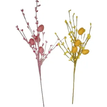 Velikonoční dekorace Větev s vajíčky umělá mix 45cm