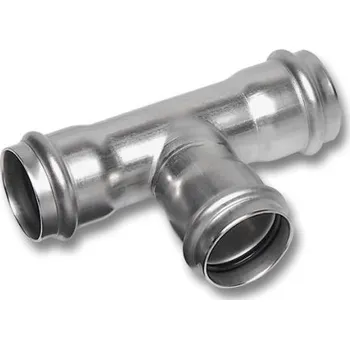 rozdělovač topení Sanha NIROSAN 9130 T-kus 88,9mm, s konci na vnitřní lisování, voda, nerez ocel