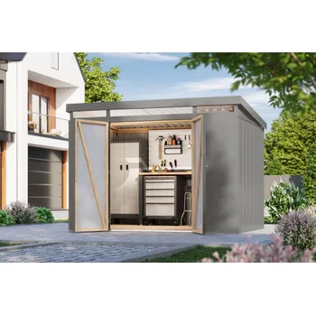 Zahradní domek plechový domek KARIBU IRIDIUM 3 (48454) šedý LG4812 Varianta: plechový domek KARIBU IRIDIUM 3 (48454) šedý LG4812