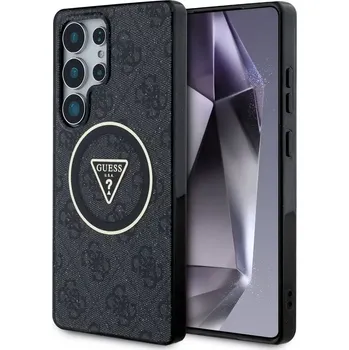 Pouzdro na mobilní telefon Pouzdro GUESS pro SAMSUNG S25 Ultra GUHMS25LHG4PRTGK (Magnetic IML Metal Glitter 4G Circle Triangle) černé