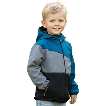 Dětská softshellová bunda FM005 Velikost: 92, Barva: Petrolejová/ šedo/ černá