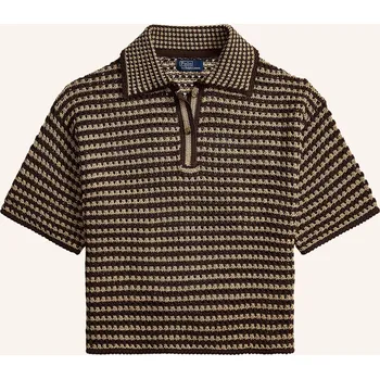 Dámská košile Polo Ralph Lauren Dámské Pletené Polo Tričko, tmavě hnědá /...