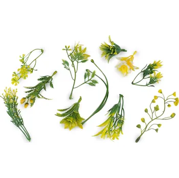 umělá květina Umělé mini větvičky k aranžování, mix 11 ks, střední, 2 žlutá