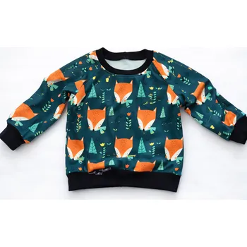 Yháček Mikina Yháček, Liščí hlavy na petrolejové Velikost: 74-80