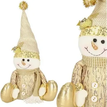 Vánoční ozdoba SPRINGOS Vánoční Sněhulák 38 cm, zlatý
