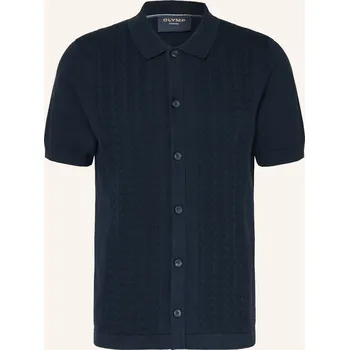 Pánská košile Olymp Pánská Pletená Košile Casual Regular Fit, tmavě modrá, 44