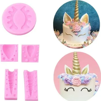 Forma na pečení Dortisimo Silikonová forma Jednorožčí uši, řasy a roh 8,2 cm