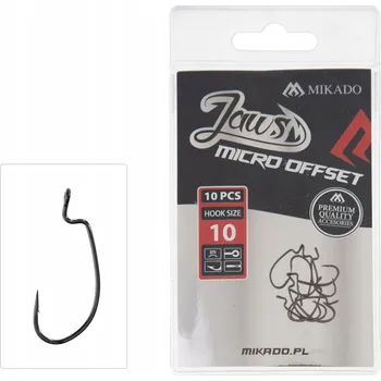 Rybářský háček Spinningové háčky s protihrotem Mikado Jaws Micro Offset, velikost 10, ks