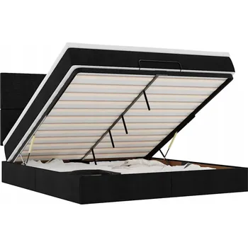 Postel VidaXL Rám postele Otomana s matrací, černý, 160 x 200 cm, látka