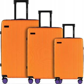 Sada 3 kufrů, Tichá a otočná kolečka 360°, Zámek TSA, ABS, Oranžová