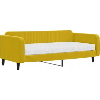 Pohovka Žlutá rozkládací pohovka 2v1 s matrací 223 x 110 x 75 cm