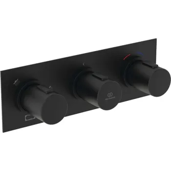 Ideal Standard Ceratherm C100 - Termostatická sprchová baterie pod omítku, pro 3 spotřebiče, s tělesem, hedvábná černá A7664XG