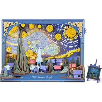 3D puzzle RoboTime 3D dřevěná skládačka Hvězdná noc