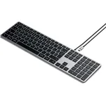 Drátová klávesnice USB C Qwerty Satechi Slim W3 Wired St-Ucsw3M vesmírně šedá