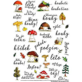 samolepka HuráPapír Samolepky A5 - HELE, HOUBA!, PODZIM 2025