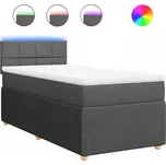 Čalouněná jednolůžková postel VidaXL 90x190 cm, odstíny šedé