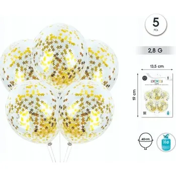 Party dekorace Balónek s konfetami ve tvaru hvězdiček - dekorace na párty