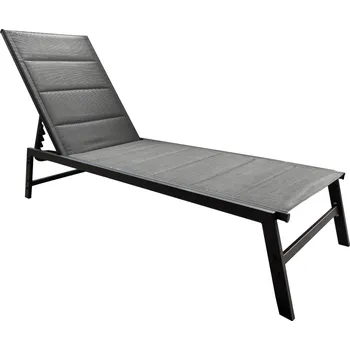 Zahradní lehátko Polohovací zahradní lehátko, černá/šedá, LOPEZ