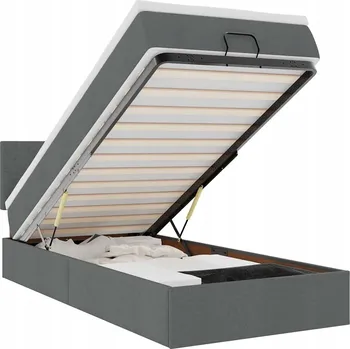 Postel VidaXL Rám postele otoman s matrací, šedá, 100x200 cm, látka
