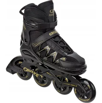 Kolečkové brusle CROXER Inline brusle Croxer Glider Gold 42/45 ČERNÁ|ŽLUTÁ
