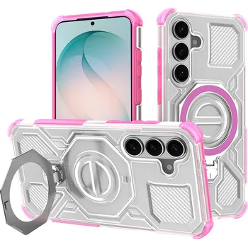 Pouzdro na mobilní telefon Techsuit - Carbon Shield PRO - Samsung Galaxy S26 Plus - Růžová transparentní