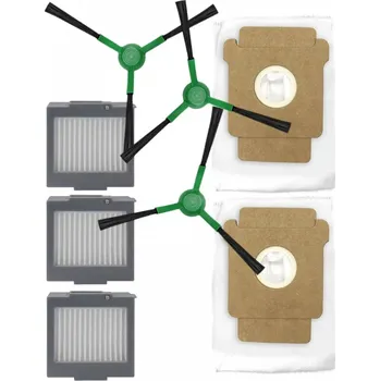 Sada příslušenství pro robotický vysavač HEPA filtry, kartáčky k vysavači IROBOT Roomba Max 705 Vac + AutoEmpty dock White sada a sáčky 8ks